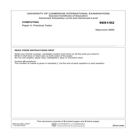 Computer paper 3 may june 2004 9691 cambridge General Certificate of educatio...