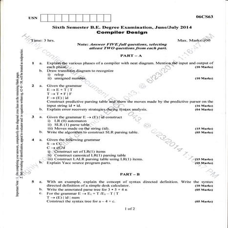 6th Semester (June; July-2014) Computer Science and Information Science Engin...