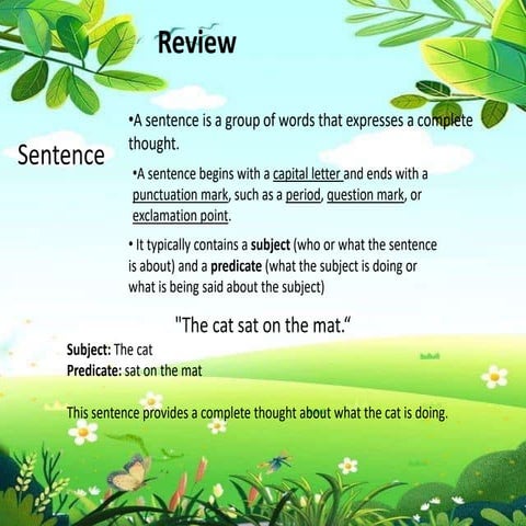 Review about what is a sentence and a phrase. Place Value.pptx