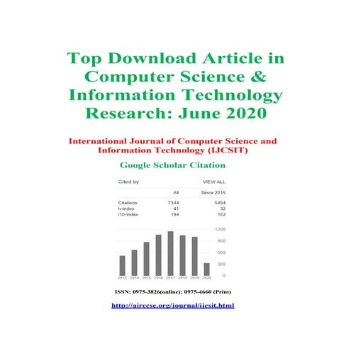 Top Download Article in Computer Science & Information Technology Research: J...