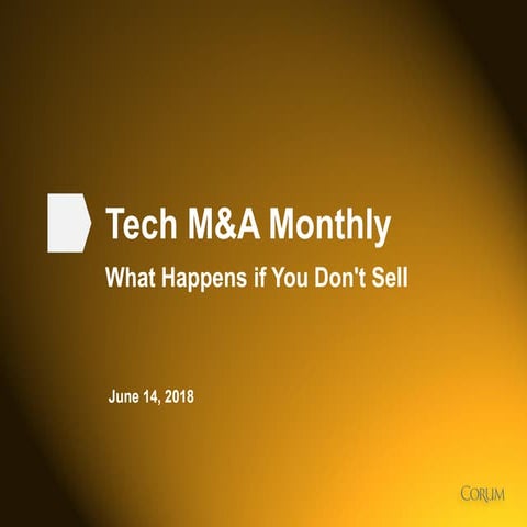 Tech M&A Monthly: What Happens If You Don’t Sell?