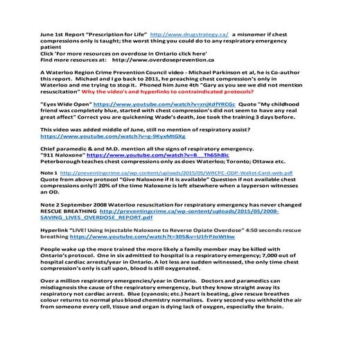 June 1 'prescription for life'