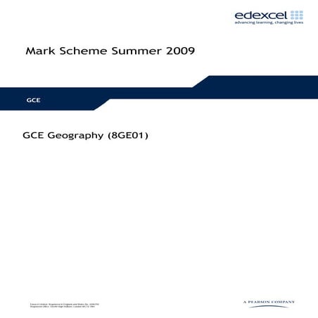 June 2009 Mark Schemes Paper 1 And 2