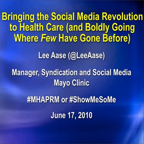 Lee Aase June 2010 Social Media Presentation