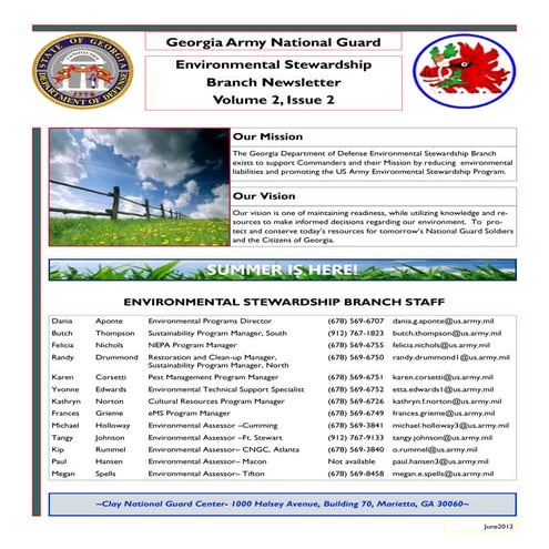 June 2012 georgia army national guard environmental newsletter_v2_issue2