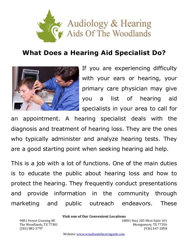What Does a Hearing Aid Specialist Do?