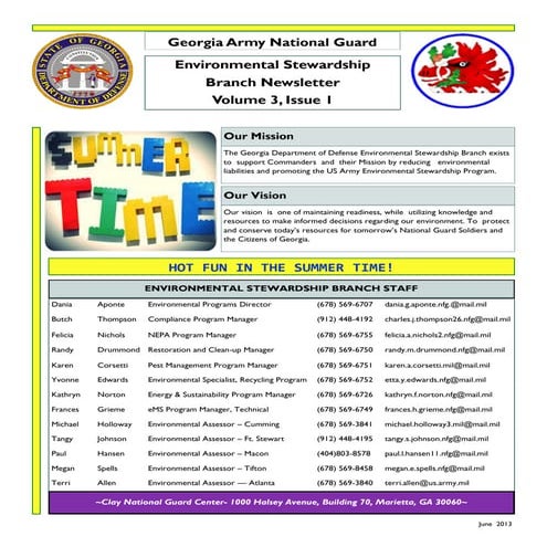 June 2013 environmental newsletter