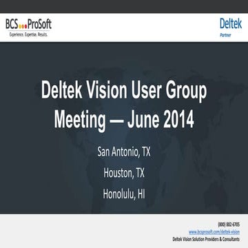 Consultant Accruals in Deltek Vision | Deltek Vision User Group Meeting | Q2 2014