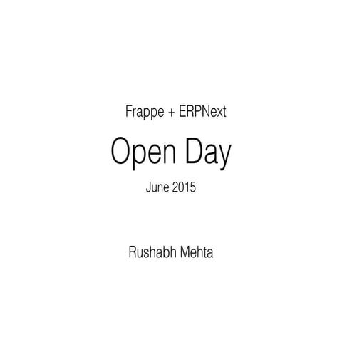 Frappe Open Day - June 2015