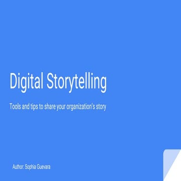 Digital Storytelling