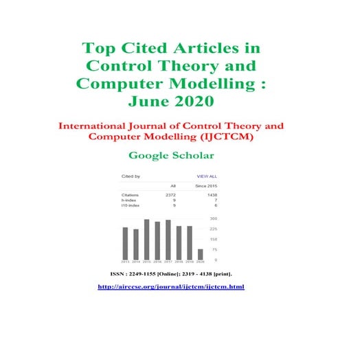 Top Cited Articles in Control Theory and Computer Modelling :  June 2020