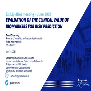 Evaluation of the clinical value of biomarkers for risk prediction