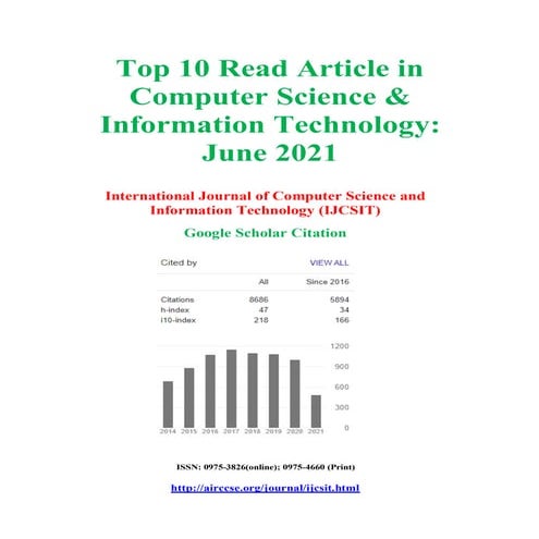 New Research Articles 2021 June Issue International Journal of Computer Scien...