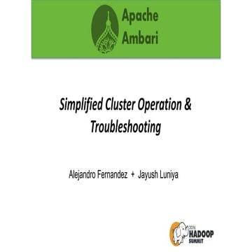 Simplified Cluster Operation and Troubleshooting