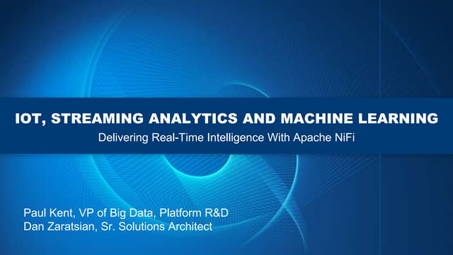IOT, Streaming Analytics and Machine Learning 