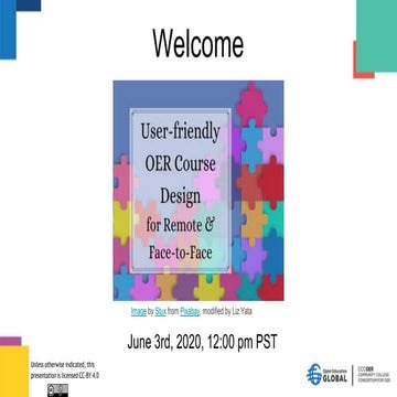 CCCOER Presents: User Friendly OER Course Design for Remote and F2F Learning