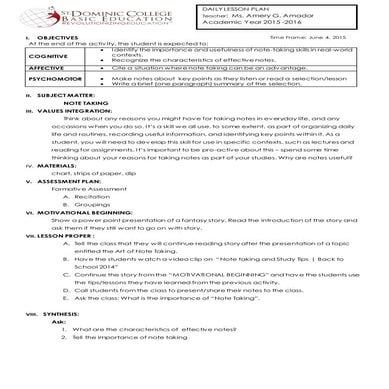 June 4 , 2015 note taking 4th period