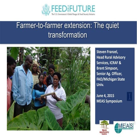 Farmer-to-farmer extension: The quiet transformation