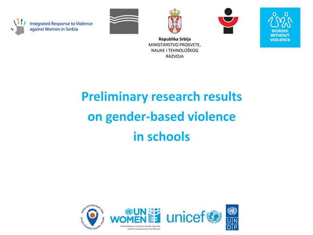 Research results on gender-based violence in schools in Serbia