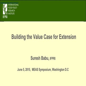 Building the Value Case for Extension