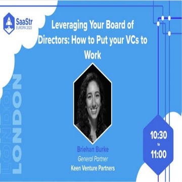 Leveraging Your Board of Directors: How to Put your VCs to Work with Keen Ven...