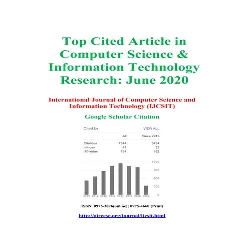 Top Cited Article in Computer Science & Information Technology Research: June...