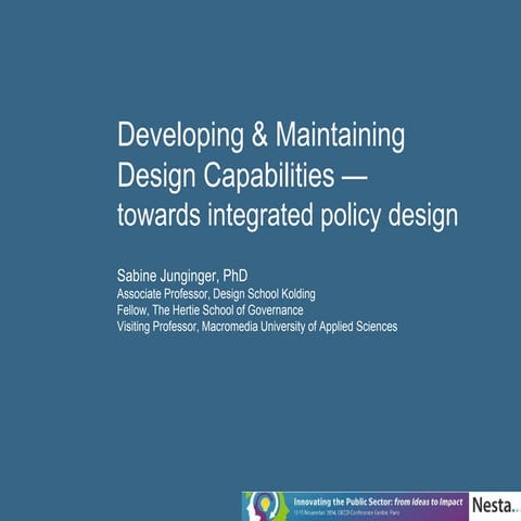 Sabine Junginger: Developing & Maintaining Design Capabilities 