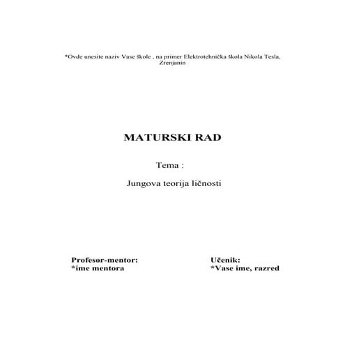 Jungova teorija licnosti | PDF