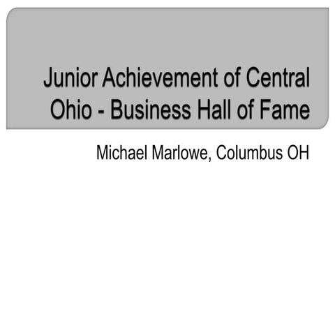 Junior Achievement of Central Ohio - Business Hall of Fame