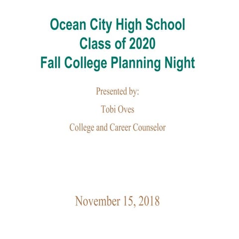 Junior parent college night pp 2018 fall