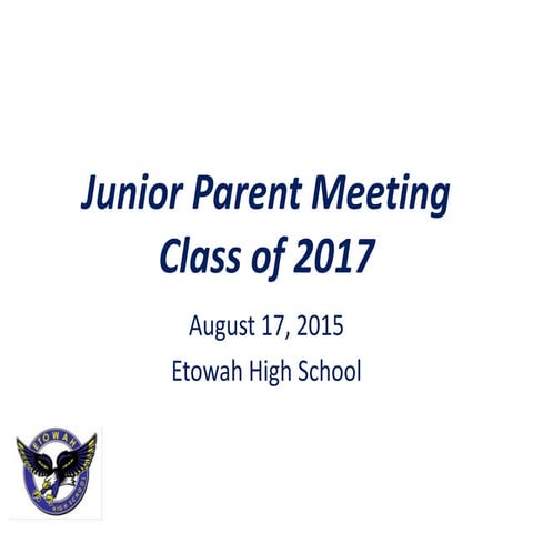 2015 Junior Parent Night Presentation
