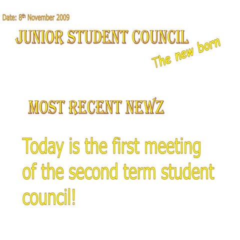 Junior Student Council 8th November 2009