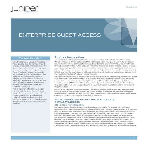 Juniper Enterprise Guest Access