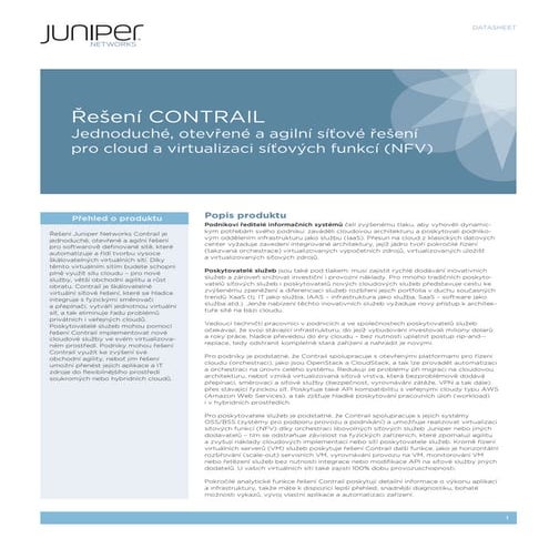 Řešení Juniper CONTRAIL