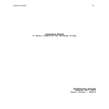 Jurassic World: Script 