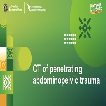 CT scan of penetrating abdominopelvic trauma