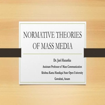Normative Theories of mass media