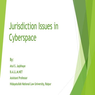 Jurisdiction issues in cyberspace