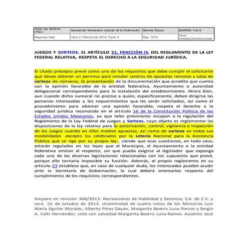 Jurisprudencia juego y apuesta