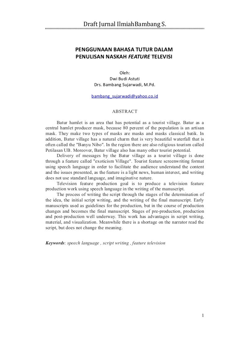 Penulisan Karya Ilmiah Contoh Jurnal Bambang 2016