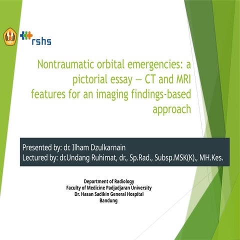 Nontraumatic Orbital Emergencies: CT and MRI Imaging Insights | PPTX