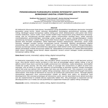 Purwarupa Komik Interaktif Safety Riding Berkonsep Digital Storytelling