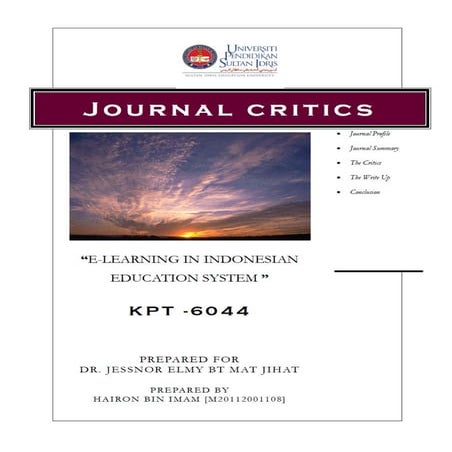 KPT6044 (Journal analysis e learning) Hairon Bin Imam