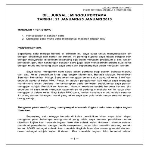 Jurnal minggu 1
