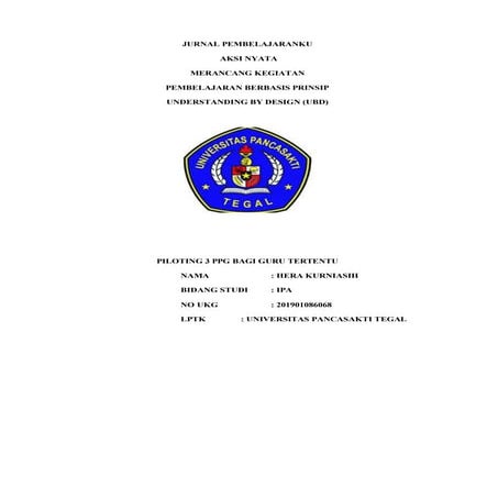 JURNAL PEMBELAJARAN PENERAPAN UBD DALAM RANCANGAN MODUL AJAR IPA | PDF