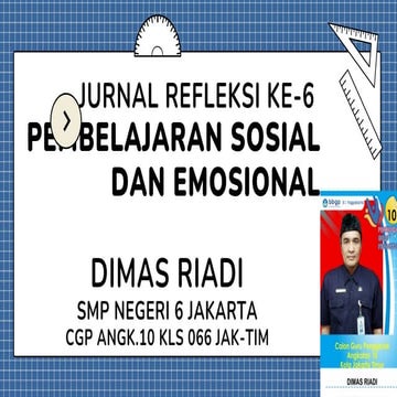 Jurnal Refleksi Ke-6 Modul 2.2 Pembelajaran Sosial dan Emosional Dimas ...