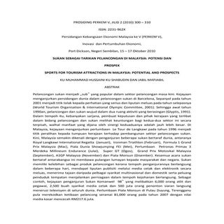 Jurnal sukan sebagai tarikan pelanc...