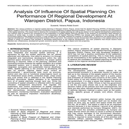 Spatial Planning for Socio-Economic Development | PDF