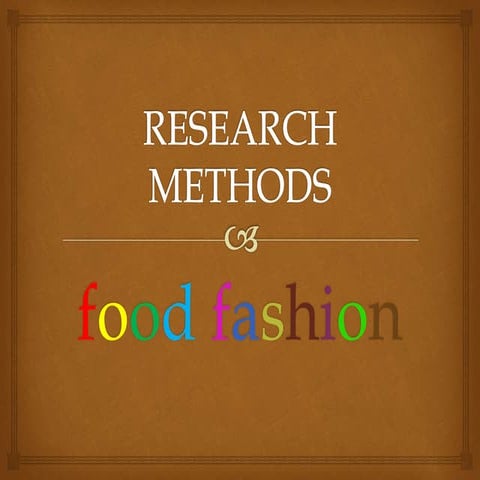 FOOD FASHION FORECAST