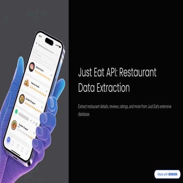 Just Eat API - Scrape Just Eat Restaurant Data | PDF
